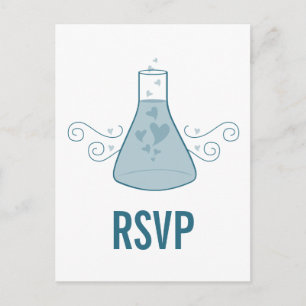 Blue Sweet Chemistry RSVP Briefkaart
