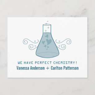 Blue Sweet Chemistry Save the Date Briefkaart