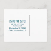 Blue Sweet Chemistry Save the Date Briefkaart (Achterkant)