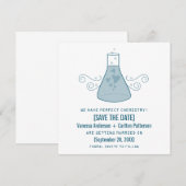 Blue Sweet Chemistry Save the Date Invite Kaart (Voorkant / Achterkant)