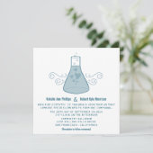 Blue Sweet Chemistry Wedding Invite Kaart (Staand voorkant)