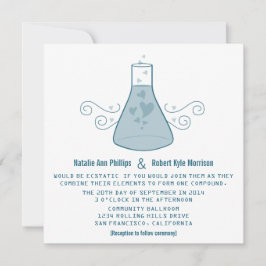 Blue Sweet Chemistry Wedding Invite Kaart
