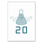 Blue Sweet Chemistry Wedding Table Kaart (Achterkant)