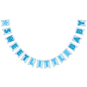 BLUE SWEET LITTLE BABY = BOY SIGN VLAGGETJES