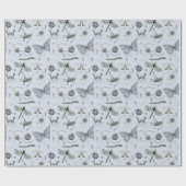 Blue Sweet Little Critter Baby Bugs Insecten Kinde Cadeaupapier (Vlak)