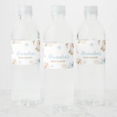 Blue Sweet Little Pumpkin Fall Baby Shower Waterfles Etiket (Flessen)
