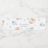 Blue Sweet Little Pumpkin Fall Baby Shower Waterfles Etiket (Enkel label)