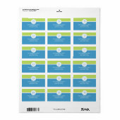 Blue Sweet Monogram Custom Monogrammed Family Etiket (Full Sheet)