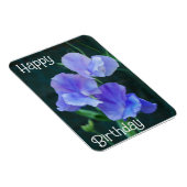 Blue Sweet Pea Flowers Birthday Magnet Magneet (Rechterzijde)