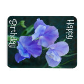 Blue Sweet Pea Flowers Birthday Magnet Magneet (Horizontaal)