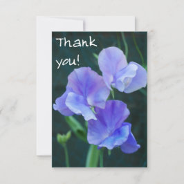 Blue Sweet Pea Flowers Hartelijk dank Bedankkaart