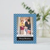 Blue Sweet Polka Dot Holiday Photo Briefkaart (Staand voorkant)