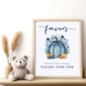 Blue Sweet Pumpkin Baby Boy Shower Favorieten Hier Poster