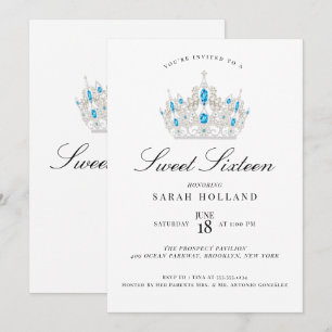 Blue Sweet Sixteen Kaart