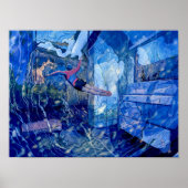 Blue Swimmer Design Poster Print Muurkunst (Voorkant)