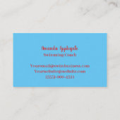 Blue Swimming Coach Instructor Visitekaartje (Achterkant)