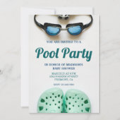 Blue Swimming Goggles Pool Party Baby shower Kaart (Voorkant)