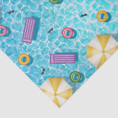 Blue Swimming Pool With Colorful Pool Floats Tissuepapier (Detail)