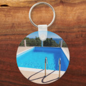 Blue swimming pool with steps at sea sleutelhanger (Voorkant)