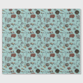 Blue Swimming Skeleton Scuba Divers en koraal Cadeaupapier (Vlak)