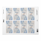 Blue Swirl Champagne Jeweled Blue Wine Label (Full Sheet)