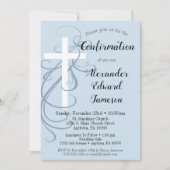Blue Swirl Cross Confirmation Kaart (Voorkant)