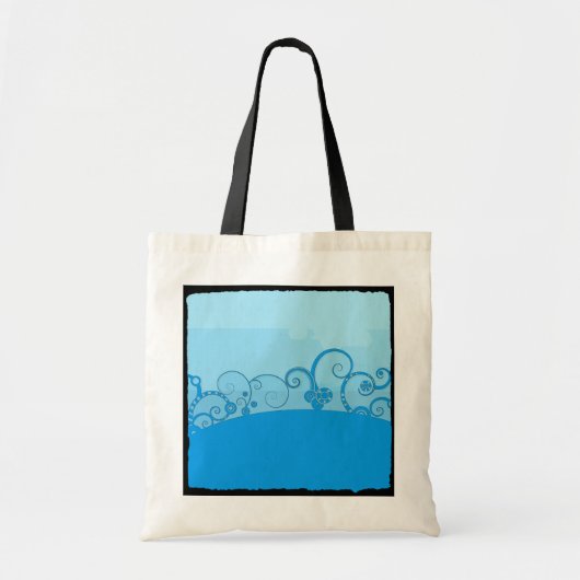 Blue Swirl Fantasy Canvas tas (Voorkant)