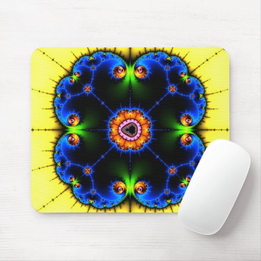 Blue Swirl Fractal Mousepad Muismat (Met muis)