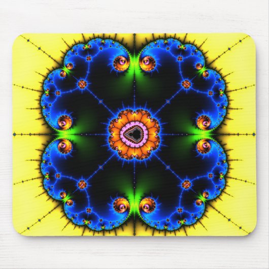 Blue Swirl Fractal Mousepad Muismat (Voorkant)