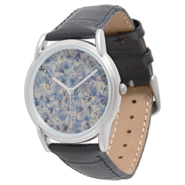 Blue Swirl Mannen Watch Horloge (Gekanteld)