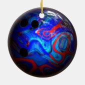 Blue Swirl Pattern Bowling Ball. Keramisch Ornament (Achterkant)