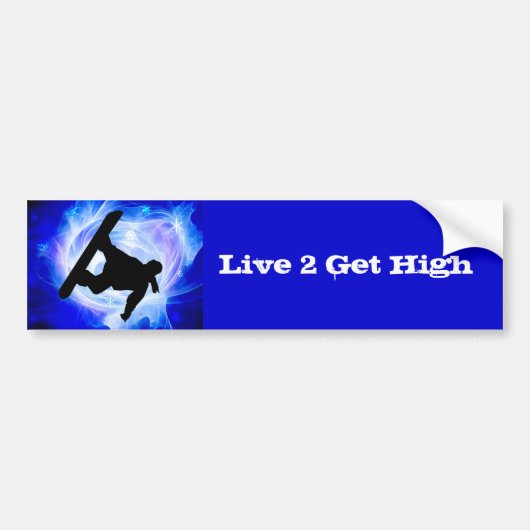 Blue Swirl Snowstorm Bumpersticker (Voorkant)