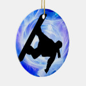 Blue Swirl Snowstorm Keramisch Ornament (Rechts)