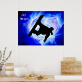 Blue Swirl Snowstorm Poster (Keuken)