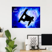 Blue Swirl Snowstorm Poster (Thuiskantoor)