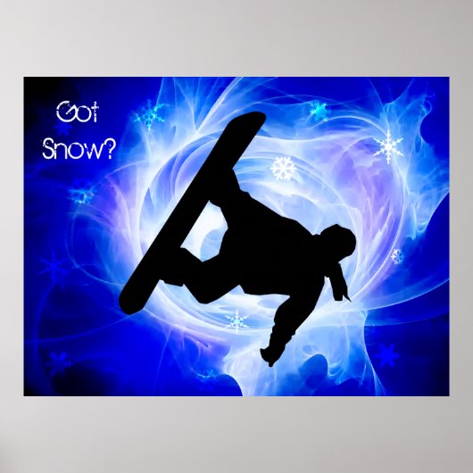 Blue Swirl Snowstorm Poster (Voorkant)