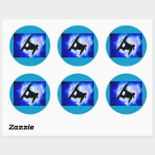 Blue Swirl Snowstorm Ronde Sticker (Vel)