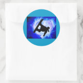 Blue Swirl Snowstorm Ronde Sticker (Tas)