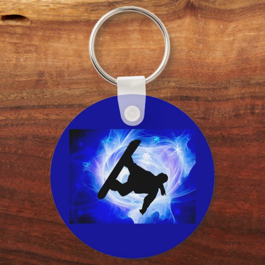 Blue Swirl Snowstorm Sleutelhanger (Voorkant)
