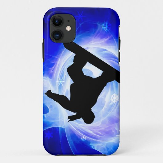 Blue Swirl Snowstorm Snowboard Case-Mate iPhone Case (Achterkant)