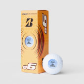 Blue Swirls 60 jaar oud Golfballen (Verpakking)