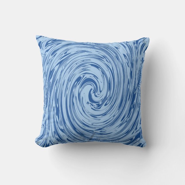 Blue Swirls Abstract Patroon Stijlvol Nautical Gif Buitenkussen (Voorkant)