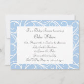 Blue Swirls Baby shower Invitation Kaart (Voorkant)