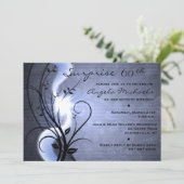 Blue Swirls Birthday Party Invitation Kaart (Staand voorkant)