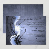 Blue Swirls Birthday Party Invitation Kaart (Voorkant / Achterkant)