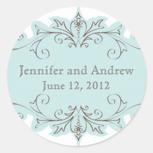  Blue Swirls Bruiloft Favor Stickers (Voorkant)