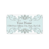 Blue Swirls Bruiloft RSVP Retouradres Labels (Voorkant)
