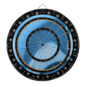 Blue Swirls Custom Dart Board Dartbord (Voorkant)