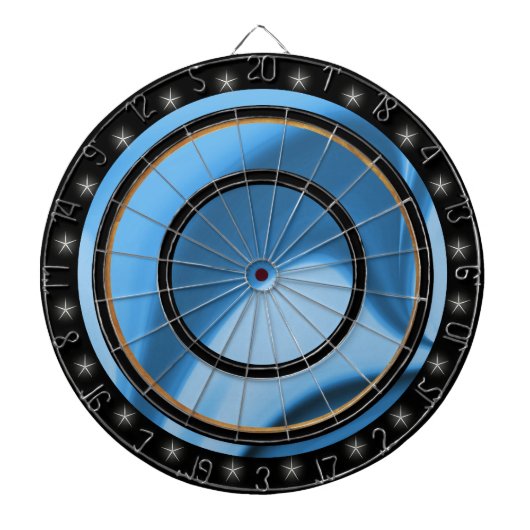 Blue Swirls Custom Dart Board Dartbord (Voorkant)