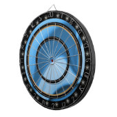 Blue Swirls Custom Dart Board Dartbord (Voorkant Rechts)